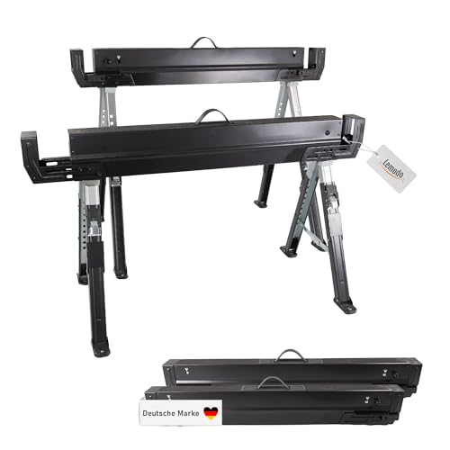 Lemodo Premium Arbeitsbock höhenverstellbar | Klappbock 2er Set | Montagebock mit 590 kg Tragkraft â€¦ – Miniatur