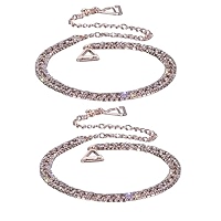 2-Pack Rhinestone Bra Shoulder Straps - Adjustable Crystal Body Chain For Wedding, Party, Rave