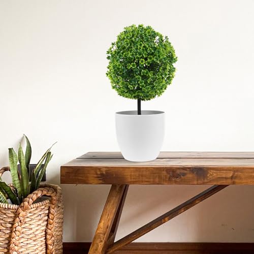 EXCEART Artificial Plants Ball Decorative Faux Boxwood Topiary in Pot for Indoor Home Office Table D Cor 4.7X4.7X9 Inches - Image 5
