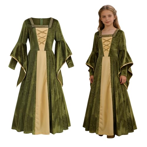 Disfraz medieval de princesa para niñas talla 8-10 años miniatura 1