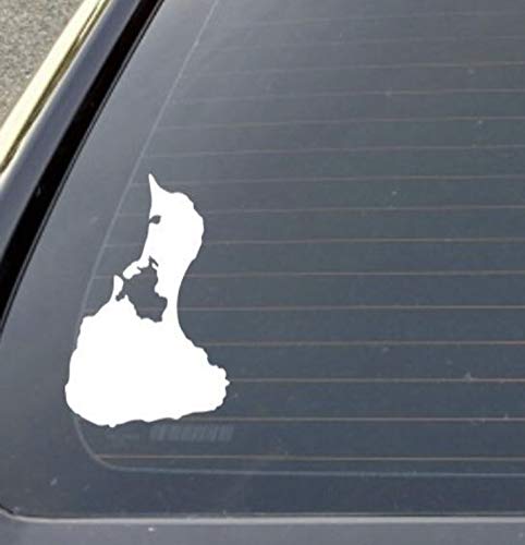 Block Island 4" Vinyl Decal Sticker, White, for car windows, mother's day, mom decal, Block Island, BI