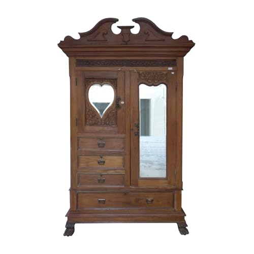 Taran Designs Andrea 2-Door 4-Drawer Solid Wood Cabinet in Brown