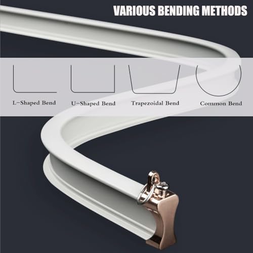 Riel de cortina de montaje en techo, sistema de riel de ventana flexible para duchas y separadores de habitaciones, montado en la pared con polea, ideal para arreglos de cortinas flexibles