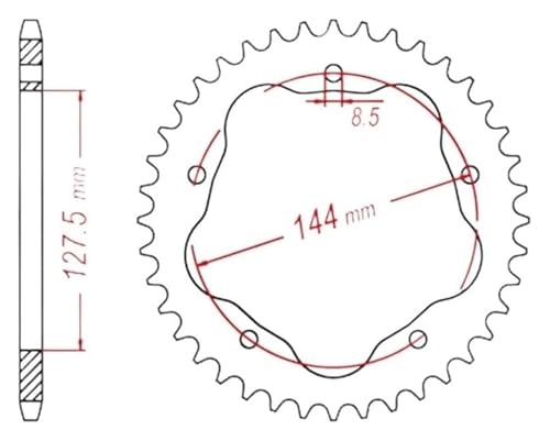 Pignon arrière de moto 525 pour Hyperstrada 820 et Monster 796 - 3