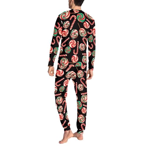 Men's Pajamas Set Long Sleeve Sleepwear Top and Pants 2 Piece Pjs Comfy Loungewear Winter Nightgown Holiday Outfit2