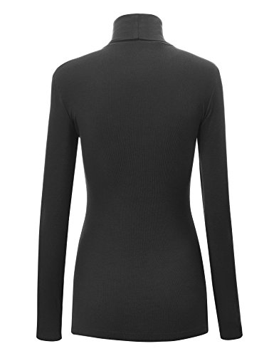 Image of Lock and Love Women's Turtleneck Top Lightweight Long Sleeve Slim Fit Pullover, Soft Rayon Stretch Layering Basic, S-3XL