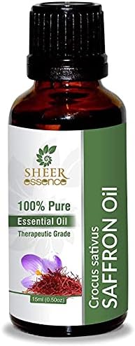 Saffron Oil (Crocus sativus) Essential Oil 100% Pure Natural Undiluted Uncut Therapeutic Grade Oil 0.16 Fl.Oz