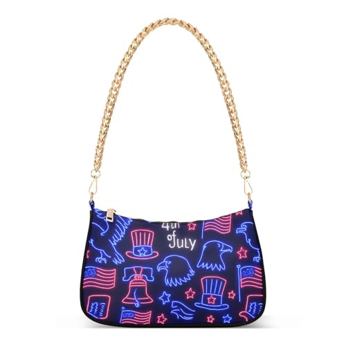 Portefeuille à chaîne 4th july neon pattern sac à bandoulière femmes