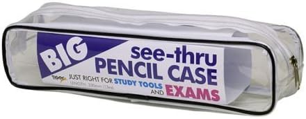 330x130mm Large Clear Rectangle Exam Pencil Case Through Transparent