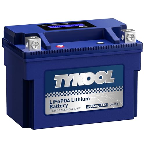 YTX9-BS-PRO LiFePO4 battery 5Ah 300CCA 3X Cranking Amps 5X Longer Life Powersports ATV UTV Riding Lawn Mower Battery Compatible with Honda EU3000is 400ex Predator Generator