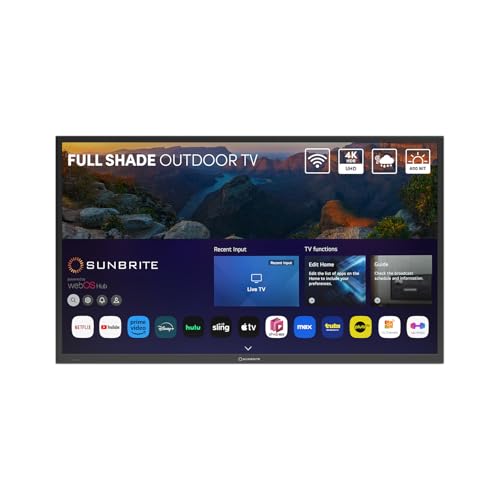 SunBriteTV 55' Veranda 4 Series - Smart Outdoor TV - Full Shade - 4K UHD HDR | SB-V4-55-BL
