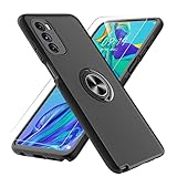 Gritup for Moto G 5G 2022 Case with HD Screen Protector, [Military Grade] Shockproof Protection Case with 360° Magnetic Built-in Ring Holder Kickstand Phone Case for Motorola Moto G 5G 2022, Black