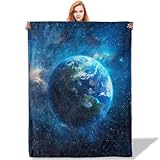 Plistiz Planet Earth from Space Throw Blanket 50'x60', World Map Blankets for Living Room Couch, Home Decor, Soft Flannel Earth Gifts for Adults and Women