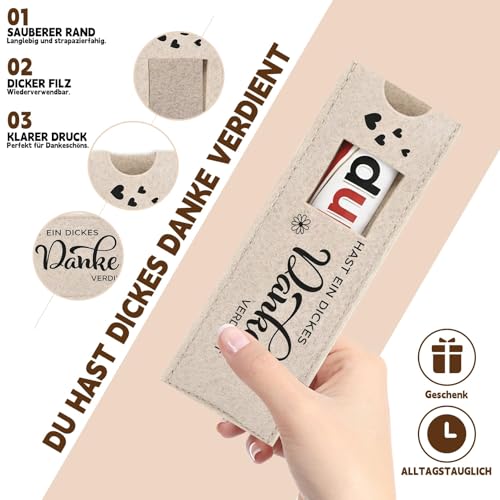 14 Stück Dankeschön Geschenke, Klein Filz Schokoriegel Hülle, Du hast ein dickes Danke Verdient, Dankeschön Geschenk für Kollegen Team Familie Abschied Geburtstag, Kleines Dankeschön Geschenk 2026