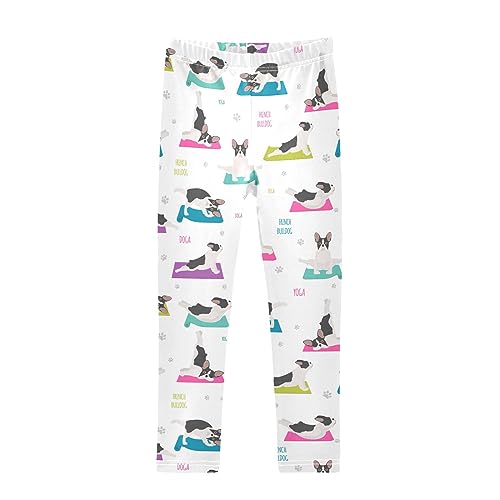 Yoga French Bulldog Dog Pattern Girls Leggings Dance Running Workout Yoga Pants