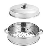 Warmhm Dampfgarer mit Deckel Kompakter Premium Haushalts Dünsteinsatz Leichter Küchen Dampfkorb...