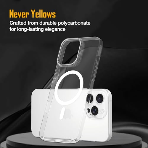 Image of Zapcase Back Case for iPhone 16 Pro Max | Slim Lifetime Anti-Yellow Crystal-Clear Cover with Elevated Camera Protection & MagSafe Compatibility | Premium German Polycarbonate | Shockproof | Clear