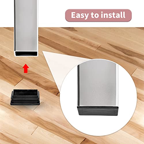 Image of Flyshop 100 x 100 mm, 3.94 inch x 3.94 inch Black Plastic Hole Plugs Square Tubing End Caps Tube Inserts Durable Furniture Glide for Chair Table Stool Leg 8 Pack