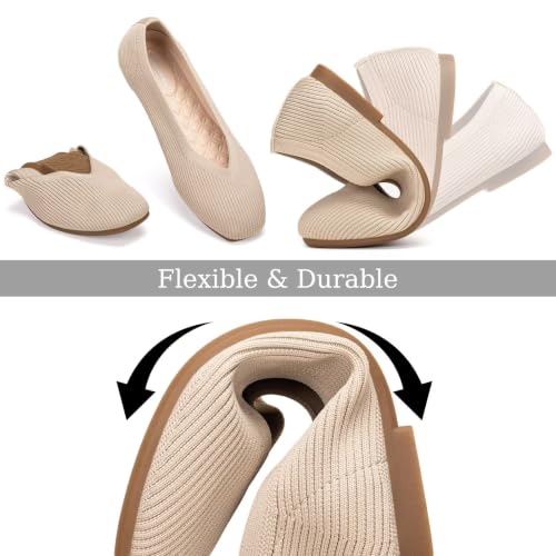 Image of Frank Mully Women Square Toe Flat Shoes Comfortable Knitted Flats