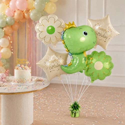 Image of Wanna Party Giant Baby Dinosaur Balloons Set - Pack of 5 | Dino Balloons for Dinosaur Party Decorations | Dinosaur Birthday Balloons for Dinosaur Birthday Decorations