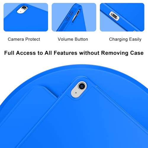 Image of ToaPoia Case for iPad (A16) 11 Inch 2025 /iPad 10th Generation 10.9 Inch 2022, Slim Trifold Stand Protective Cover with Pencil Holder and Soft TPU Back,Support Auto Sleep /Wake (Medium Blue)