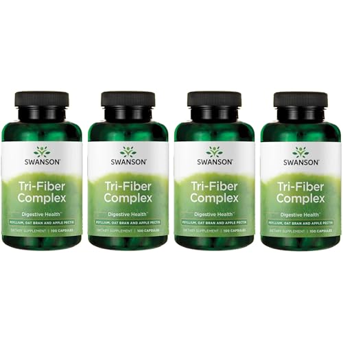 Swanson Tri-Fiber Complex Digestive Health, 100 Capsules, 4 Pack