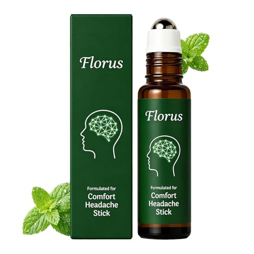 Florus Relief Roll on Peppermint Oil Head Comfort Stick with Lavender Chamomile and Magnesium Glycinate (1pcs)