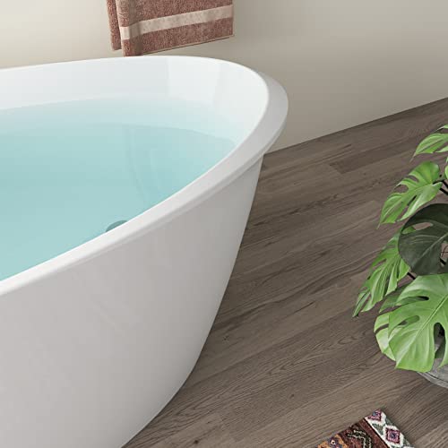 Mokleba 67" Acrylic Freestanding Bathtub, Elegant Skirted Free Standing Tub, Soaking Tub With Integrated Slotted Overflow, Toe-Tap Chrome Drain, Cupc Certified, Glossy White #TOP1