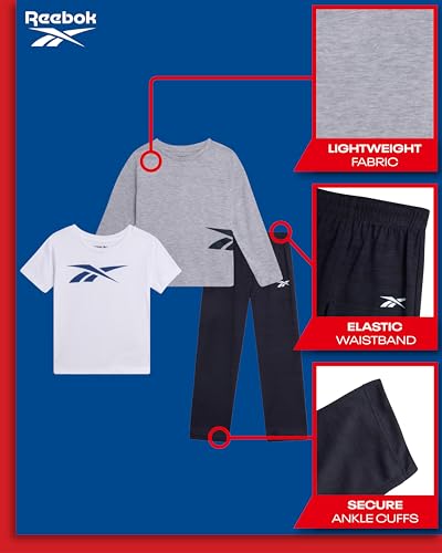 Reebok Baby Boys' Jogger Set - 3 Piece Short Sleeve T-Shirt and Sweatpants Playwear Set (Infant/Toddler)2