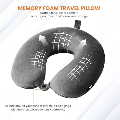 Image of Travel Neck Pillow for Travelling & Sleeping | Memory Foam Cushioning | Soft Velvet U Shape Neck Holder Pillow for Airplane Flight, Car, Train, Office Head Support for Men & Women (Grey)