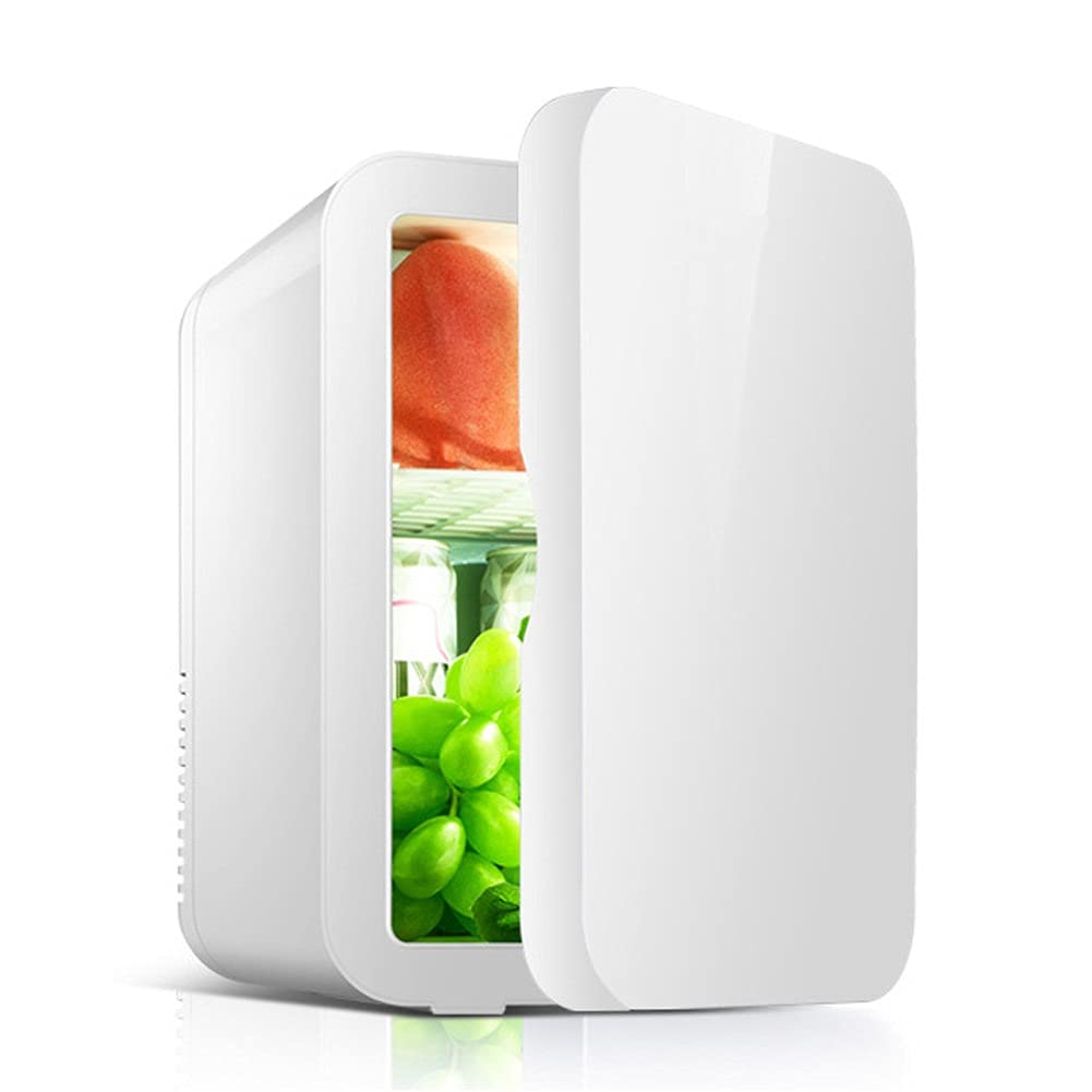 Frigo Portatile, Mini Frigorifero per Auto da 8L, 2 in 1 Congelatore per Macchina Elettrico Caldo E Freddo, 12/220 V per Campeggio, Viaggi, Picnic e Auto (Color : White)