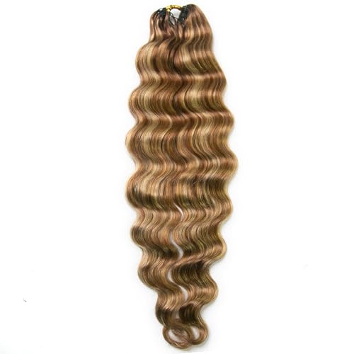 Crochet Human Hair for Miracle Knots Loose Deep Wave Pre-Separated Human Hair Crochet #27/30/613 Human Crochet Hair 120G 100 Strands 18 Inch