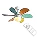N / A Nowoczesne wentylatory sufitowe z oświetleniem, 6 drewnianych łopatek, trzy prędkości i trzy zmieniające kolory, cichy, silnik do kuchni, dla dzieci