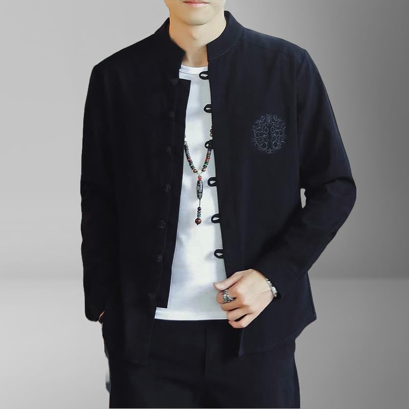 Chemise en lin et coton pour homme avec finitions haut de gamme