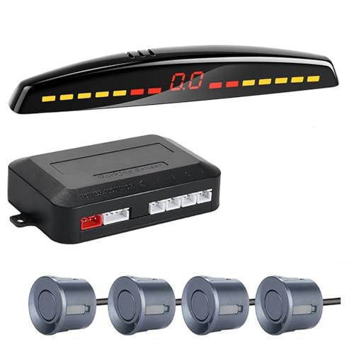 Aparcamiento asistido Kit De Sensor Aparcamiento Car Parktronic Pantalla Radar Monitor Marcha Atrás Sistemas Detección Monitores Para Punto Ciego Control Distancia(Gray)
