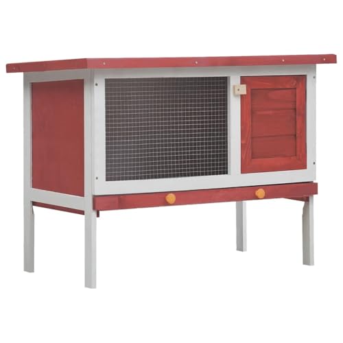 Clapier en bois rouge de qualité supérieure avec toit résistant