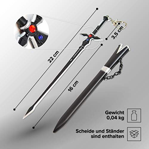 Sword Art Online briefopener in de vorm van het zwaard Dark Repulser van Kirito met schede en standaard, hoogwaardig… - Afbeelding 3