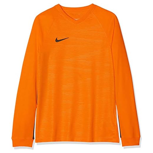 Nike unisex barn långärmad t-shirt tiempo premier Football Jersey- 894113 Säkerhet orange svart Medium