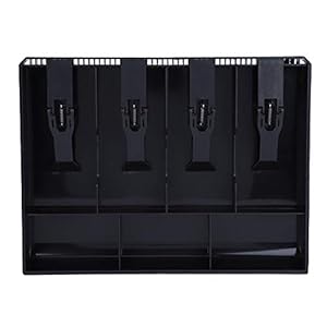 Cash Drawer – Cash Drawer Register Insert Tray Replacement 4 Bills 3 Coins Money Storage Box(Black)