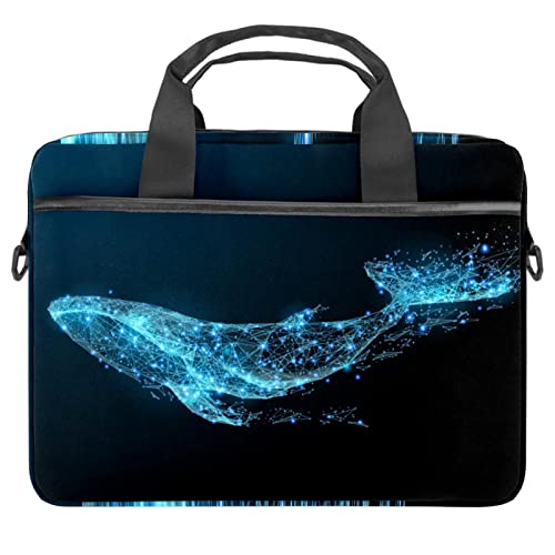 Sacoche pour ordinateur portable 13-14.5" antichoc à bandoulière motif baleine