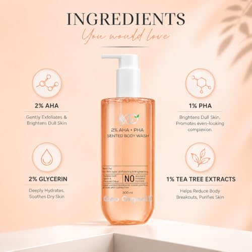 Image of 2% AHA + PHA Exfoliating Body Wash for Men & Women, 300 ml