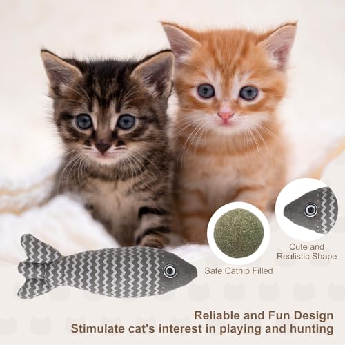 Poisson à mâcher solide et durable avec herbe à chat intégrée - 5