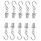 40 Stück Vorhanghaken mit Clip,Edelstahl Haken mit Clip für Gardinen,Gartenschnur-Lichtaufhänger oder Party Lights-Clips, Fotos-Clips（Silber）