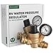 RVGUARD RV Water Pressure Regulator Valve, Brass Lead-Free Adjustable Water Pressure Reducer with Gauge and Inlet Screen Filter for RV Camper Travel Trailer