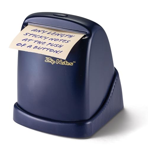 Zip Notes Executive Sticky Note Dispenser and Holder for Desk, Sleek Profile, Dark Blue, High Capacity, 5.0