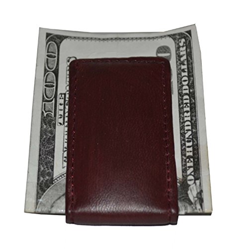 Image of LB LEATHERBOSS Men's New Leather Strong Magnetic Money Clip (Cherry)