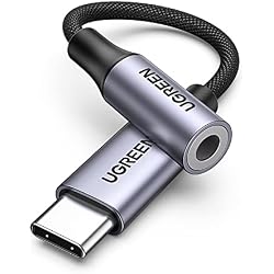 UGREEN USB C to 3.5mm Audio Adapter Type C to Aux 24bit/96kHz, Grey | HiFi DAC, USB-C to Headphone Jack Dongle Cable Compatible with iPhone 18 17 Pro Max/17 Plus, iPad, Galaxy S26 Ultra, Pixel 10