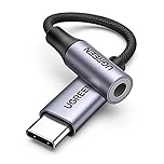 UGREEN Adaptateur USB C Jack 3.5mm TRRS DAC Compatible avec iPhone 17 Pro Max Plus 16 Galaxy S25 S24 Pixel 10 9 8 MacBook iPad Pro Air Câble Casque Micro Écouteurs Numérique 4 Pôles (Gris 1pc)