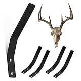 PH PandaHall 4 Sets Europäische Geweihaufhängung Hirschschädel Wandaufhängung Schwarze Euro Wandmontage Halterungen Stahl Wände Halter Haken für Aufhängen Hirschkopf Indoor Outdoor Display 20x2.5cm