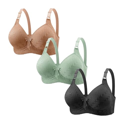 Sujetadores para Mujer, sin Aros, Ajustables, Bralette, Talla Grande, Sujetador Diario, Paquete 3 Relleno Sujetador Grande Sujetador Up con Cordon (Hot Pink, L)